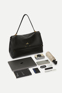 Fab Rialto Double Flap Handbag in Calfskin Leather