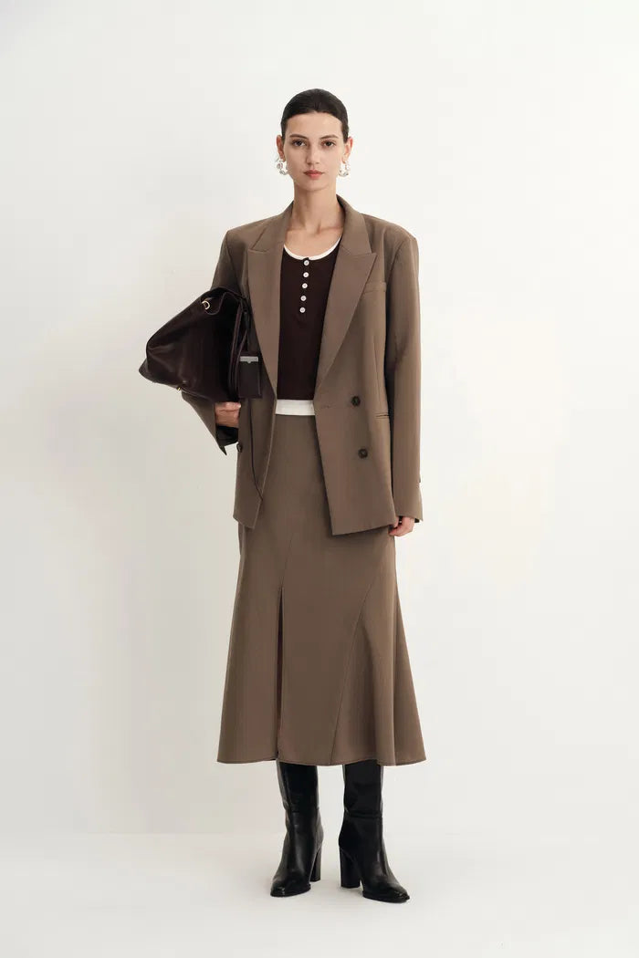 Bonnie Peak Lapel Suit Blazer in Fine Wool Blend