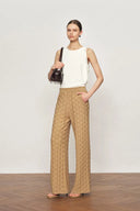 Elowen Textured Wide Leg Pants in Cotton Blend Knit