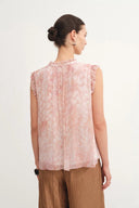 Gracia Printed Sleeveless Blouse in Crepe Georgette