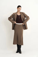 Bonnie Peak Lapel Suit Blazer in Fine Wool Blend