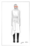 Jinkim Scarf Tie Fitted Dress in Silk Cotton Blend Knit
