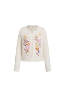 Laelia Hand Embroidery Floral Cardigan in Alpaca Wool Blend