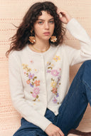 Laelia Hand Embroidery Floral Cardigan in Alpaca Wool Blend