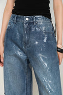 Zia Sequin Embellished Barrel Leg Jeans in Cotton Denim Matthew1